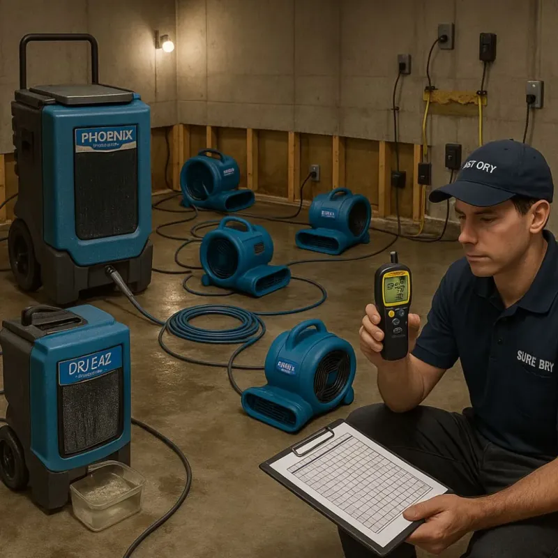 Structural Drying and Dehumidification process in South Ashburnham, MA